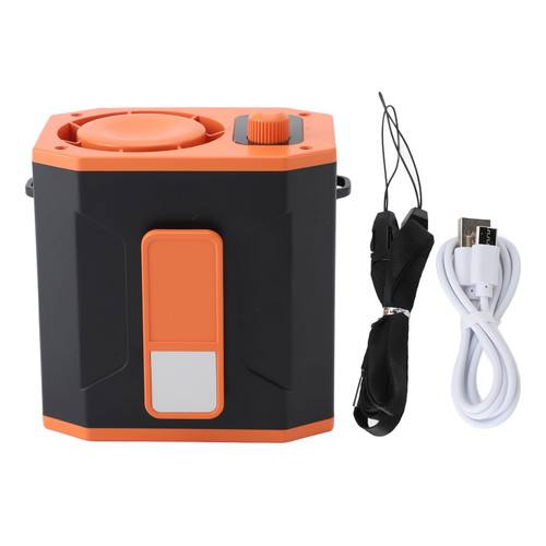 Waist Fan Speed Adjustable 12500rpm High Speed Mobile Power Type C Charging with 3600mAh Battery Waist Clip Fan for Working Hiking Fishing Camping Orange