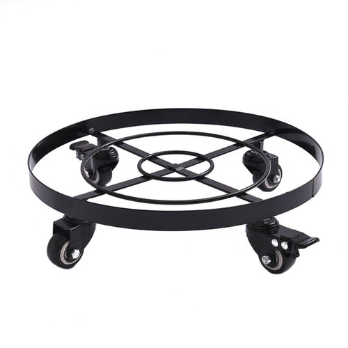 Mobile Flower Stand with Universal Wheels Metal Movable Flower Pot Stand