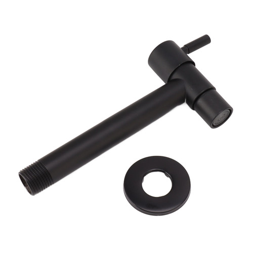 G1/2 Wall Mounted Cold Water Tap 304 Stainless Steel Single Handle Cold Faucet Bathroom Garden Faucet Tap Black for Mop Pool