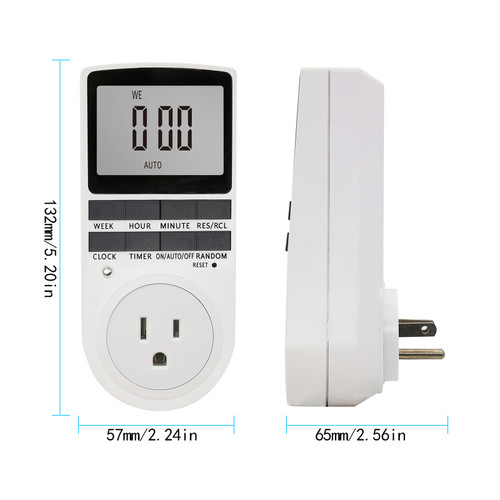 Digital Timer Switch Socket Digital Electronic Timer Switch LCD Display Plug-in Programmable Time Switch Energy Saving Intelligent Electronic Timing Socket