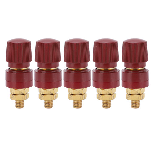5Pcs Brass Binding Post Nickel Plated Inverter Terminal for Electronic Instruments AutomobilesRed