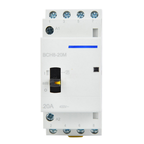 BCH8-20M Household AC Contactor 24V 20A 4P Din Rail Contactor With Manual Control Switch4NC