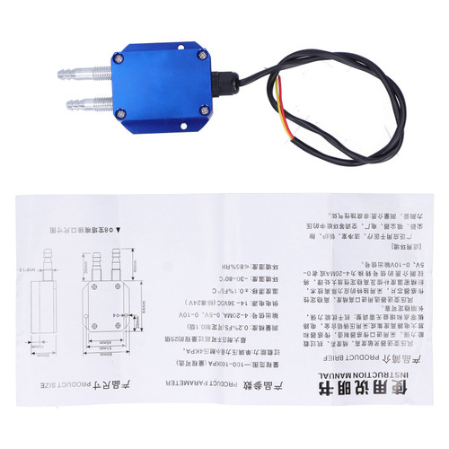 Wind Pressure Transmitter Blue DC24V Micro Differential Sensor for Boiler Coal Mine0-2kpa