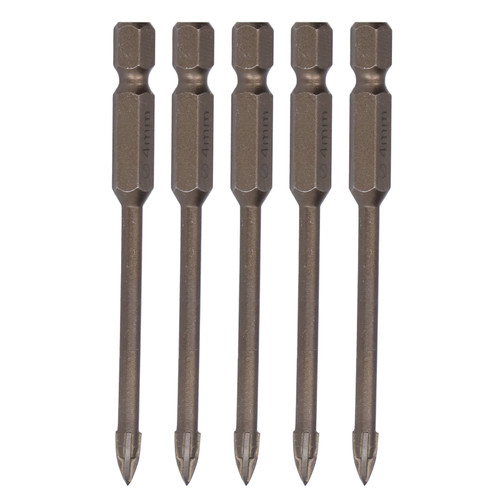 5Pcs Cross Drill Bit 1/4in Hex Shank Tile Glass Ceramic Concrete Hole Opener Hard Alloy Tool4mm