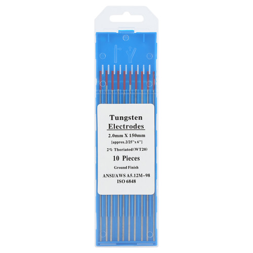 WT20 Tungsten Electrode Professional Tig Rod 2% Thoriated for Tig Welding Machine(2.0mm*150mm)