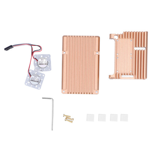 Gold Color Protective Case Good Heat Dissipation Aluminum Alloy Anti Corrosion Shell for Raspberry Pi 4