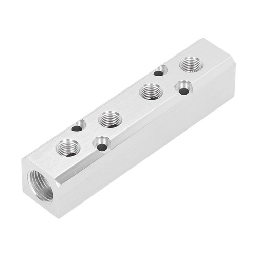 Pneumatic Manifold Air Distribution Block Connector Splitter G1/2 Input G1/4 Output 30x30mmSY30‑02‑4F