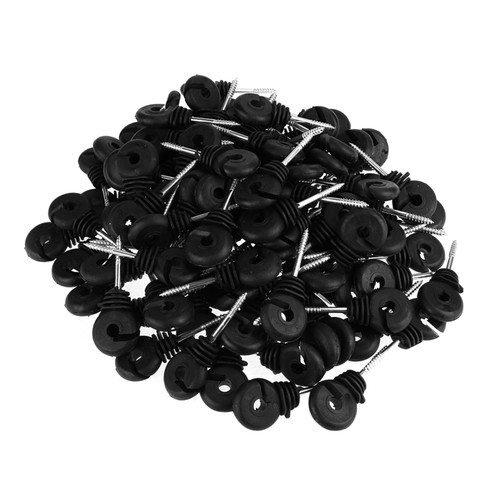 100pcs Short Screw Type Ring Insulator Electric Meadow Fence Post Accessory
