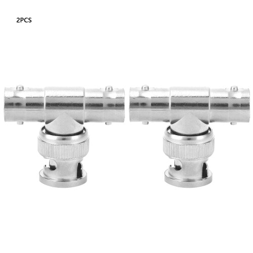 2pc 1‑2 T Shape BNC Adapter Male to Dual Female T BNC Connector Adapter Splitter