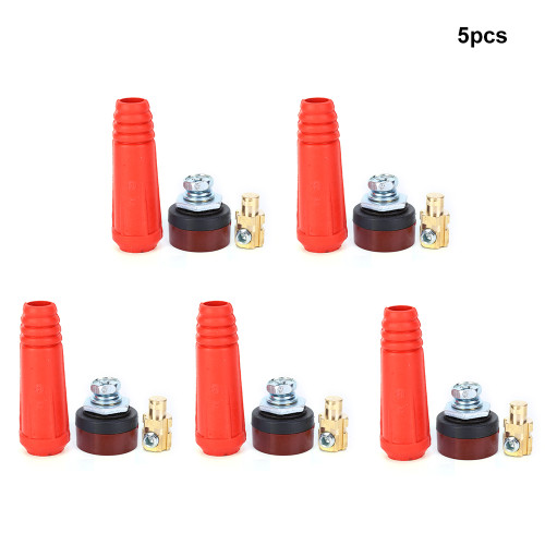 5pcs 10-25 Square Quick Connectors European Connecting Welding Long Round Type Red