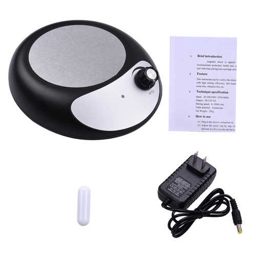 Magnetic Stirrer Mini Magnetic Mixer Speed Adjusting with Stir Bar No Heating 2000ml Stirring Capacity for Laboratory Kitchen Homebrew