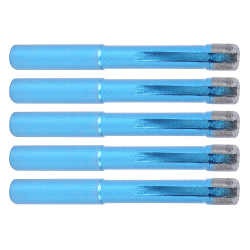 5PCs Diamond Hole Drill Bit Hardware Parts Blue 8mm for Granite / Ceramic Tiles / Concrete