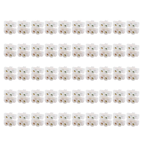50Pcs Terminal Block FlameRetardant ThroughType Wire Connector Industrial Supplies 20A(2in2out )