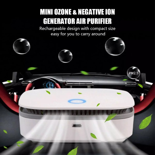 Portable Air Purifier Ozone Generator O3 Negative Ion Deodorizer Sterilizer Odor Remover Eliminating with Timer 2 Modes Ozone Machine for Home Car Office