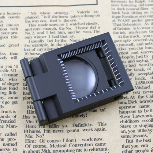 10X 28mm Mini Zinc Alloy Folding Magnifier with Scale for Textile Optical Glass Foldable Magnifying Tool