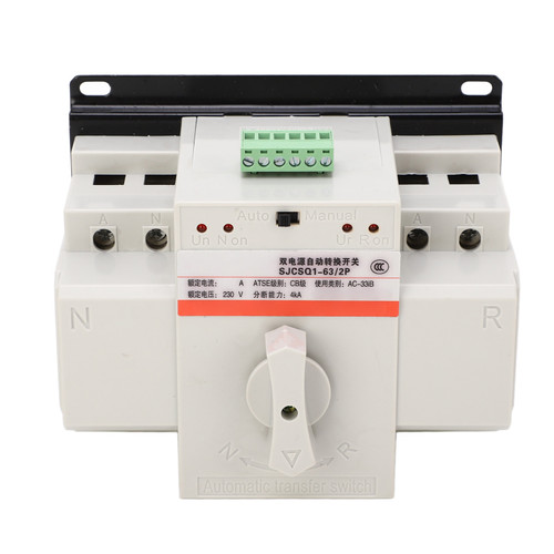 Dual Power Automatic Transfer Switch 63A 2P 4KA Breaking CB Level Electrical Selector Switch
