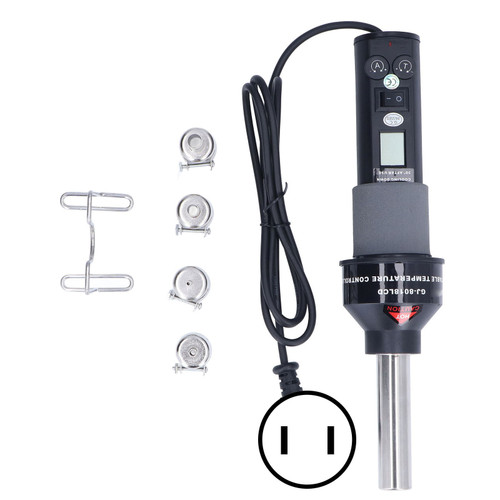 6Pcs Hot Air Gun LCD Digital Display Adjustable Portable Heating Tool Set Kit for SolderingUS Plug 110V