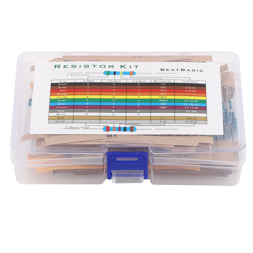 1280Pcs Metal Film Resistor 1R-10M 64 Models Resistors Assortment Kit Electronic Component