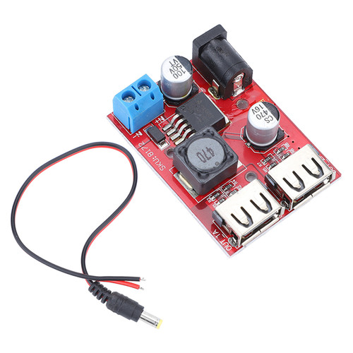 Voltage Regulator Board Solar Controller 2 USB Output Buck Module DC6V-30V to 5V