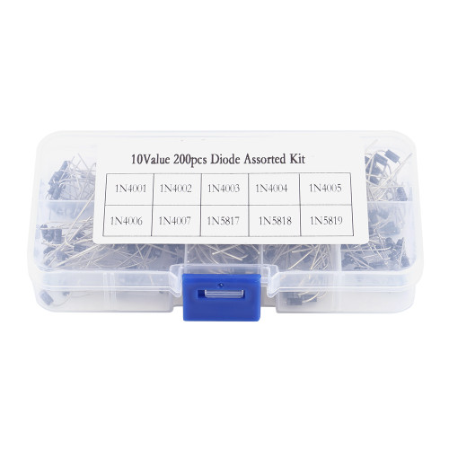 200pcs 10Values Rectifier Diode Assortment Electronic Kit 1N4001~1N4007 1N5817~1N5819 With Box