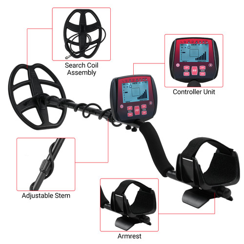 GC-1073 High Sensitivity Underground Metal Detector Waterproof Gold Detectors Lightweight with LCD Display 3 Modes Detected 8 Categories of Metal Outdoor Treasure Exploration