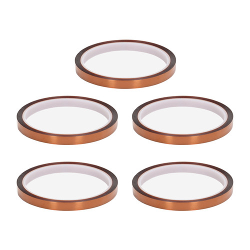 5Pcs Polyimide Tape Static Free Insulation High Temperature 33 Meter Length Accessory 8mm / 0.31in Width