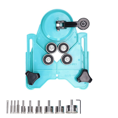 10Pcs Tile Opener Drill Hole Saw Set with Guidance Fixture for Ceramic Glass Tile Marble 6‑50mm