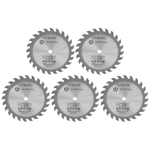 5Pcs 4.7in 24 Teeth Hard Alloy Universal Wood Usage Woodworking Cutting Saw Blade Web