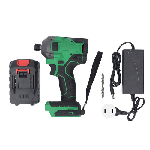 Cordless Impact Wrench Kit 550N.m High Torsion Heavy Duty 3400RPM Brushless Electric for Car Truck RV Green 100‑240V US Plug