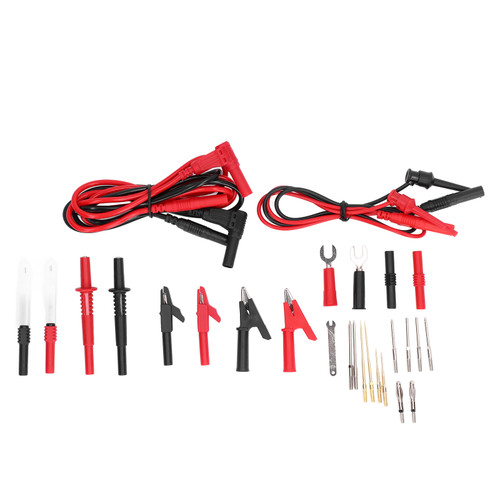 Multimeter Automotive Test Leads Kit Wire Piercing Clip Puncture Probe 4mm Banana Plug JT8040