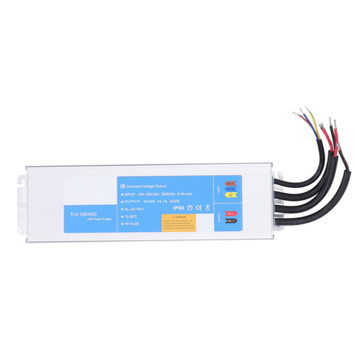 400W LED Driver Power Supply IP68 Waterproof Low Voltage Transformer Converter 180‑264V Input DC 24V 16.7A
