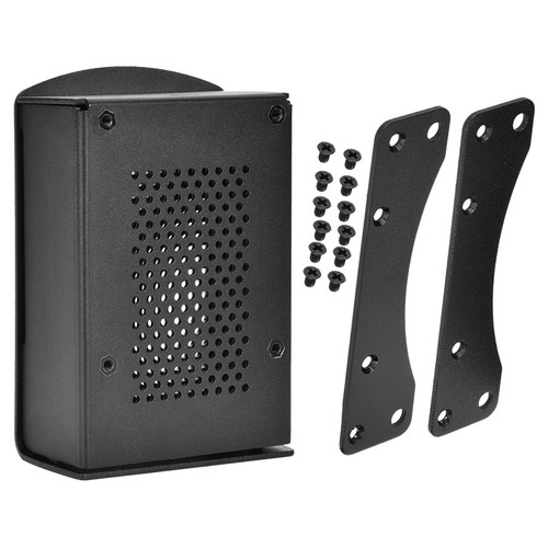 For Raspberry Pi 4 Model B Black Aluminum Case Box Enclosure with Heatsink Bracket (Black)