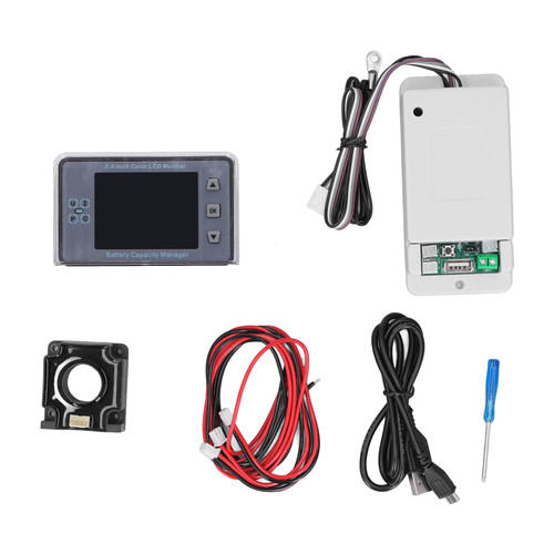 Voltmeter Coulometer Wireless Battery Capacity Manager Monitor with 2.4in Color LCD Screen 500V 300A