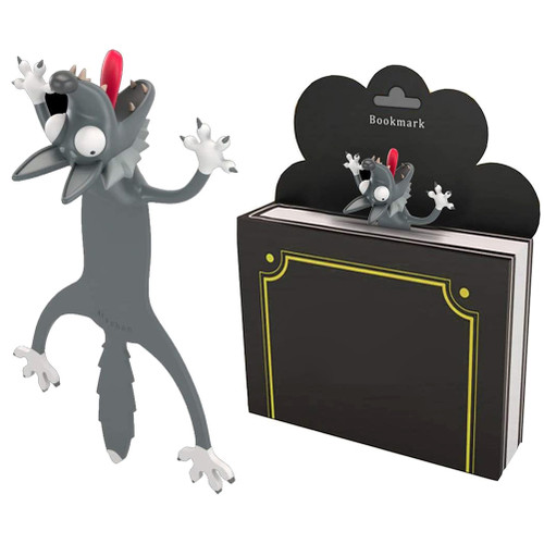 Funny 3D Cartoon Animal Bookmark Cartoon Bookmark with Flat Body Gift for Children Girls Wolf