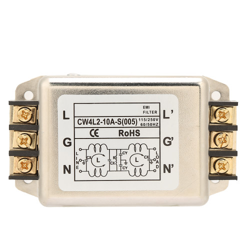 115V/ 10A 50/60Hz Single dual Pole Single Phase Power Line EMI Filter Terminal