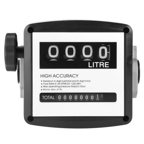 1% High Accuracy 1 Inch 4 Digital Diesel Gas Fuel Oil Flow Meter Counter Gauge