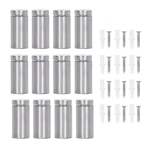 12Pcs Standoff Screws Stainless Steel Wall Sign Advertising Hardware Nail for Acrylic 19x40mm