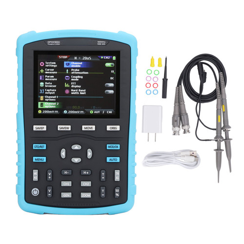 Fluorescent Digital Oscilloscope 2.8in Display 3000mAh Dual Channel Signal Generator Oscilloscope  100‑240V