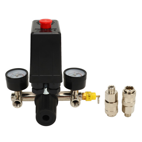 Air Compressor Pressure Switch 0 To 180PSI EU Style 3 in 1 Pressure Control Valve with Gauge Quick Connector