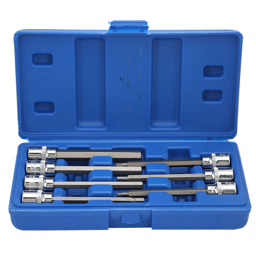 7pcs 3/8 Square Socket Bit with 1/8 3/16 7/32 1/4 9/32 5/16 3/8 Hex Extend Long Bit Socket Set