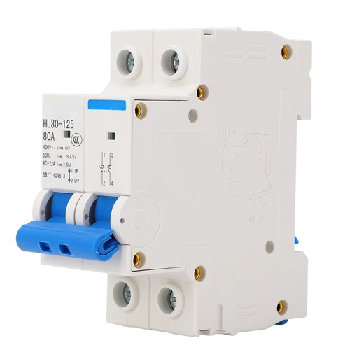 Isolator Switch Circuit Breaker 400V Small Air Switch for Home Office Commercial 2P 80A
