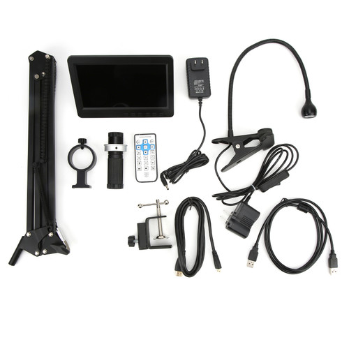 USB Digital Microscope 150X 1080P Foldable LED Lights USB Digital Microscope Recorder with 7 Inch LCD Display AC100‑240VUS Plug