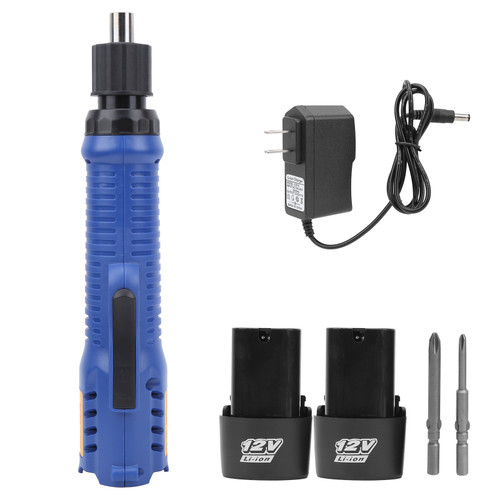 12V Electric Power Screwdriver Cordless MultiFunction Screw Driver Adjustable Torsion with 2 Lipo Batteries