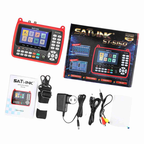 ST-5150 DVB-S2/T2/C COMBO HD Satellite TV Signal Finder Digital Handheld Signal Meter Satellite Finder H.265 HEVC MPEG-4 4.3 Inch TFT LCD US Plug