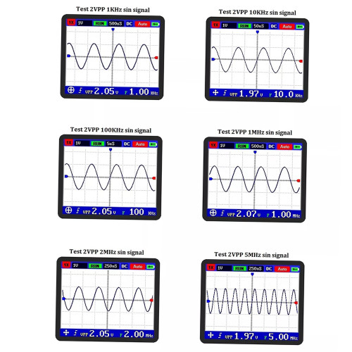 Digital Oscilloscope Handheld Oscilloscope Mini Size Oscilloscope with 5M Bandwidth 20MS/s Sampling Rate