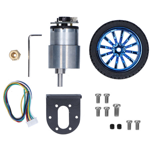 Encoder Motor Set Kit 6mm Shaft with Mounting Bracket for Smart Car Robot DIY DC6V JGB37‑520200RPM