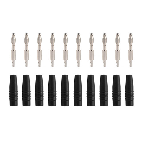 10Pack 4mm Banana Solder 22.040 Plug Banana Plug DIY Male Connector Adapter for Multimeter Test Leads SpeakerBlack