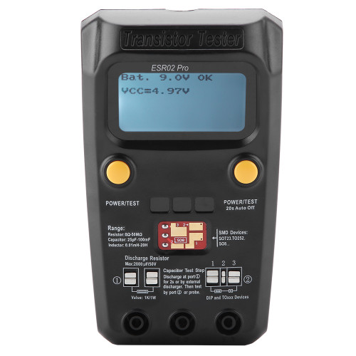 BSIDE ESR02 Pro Digital Transistor Tester SMD Chip Component Inductance Meter