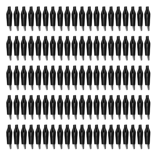 25.011 100PCS Electric Test Clip Battery Charger Clamp Single Handle Electrical Assortment Charging ClipBlack
