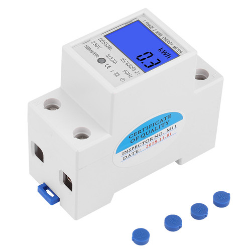5-32A  50Hz LCD Backlight Single Phase Energy Meter Watt KWh Meter DIN Rail Mounting